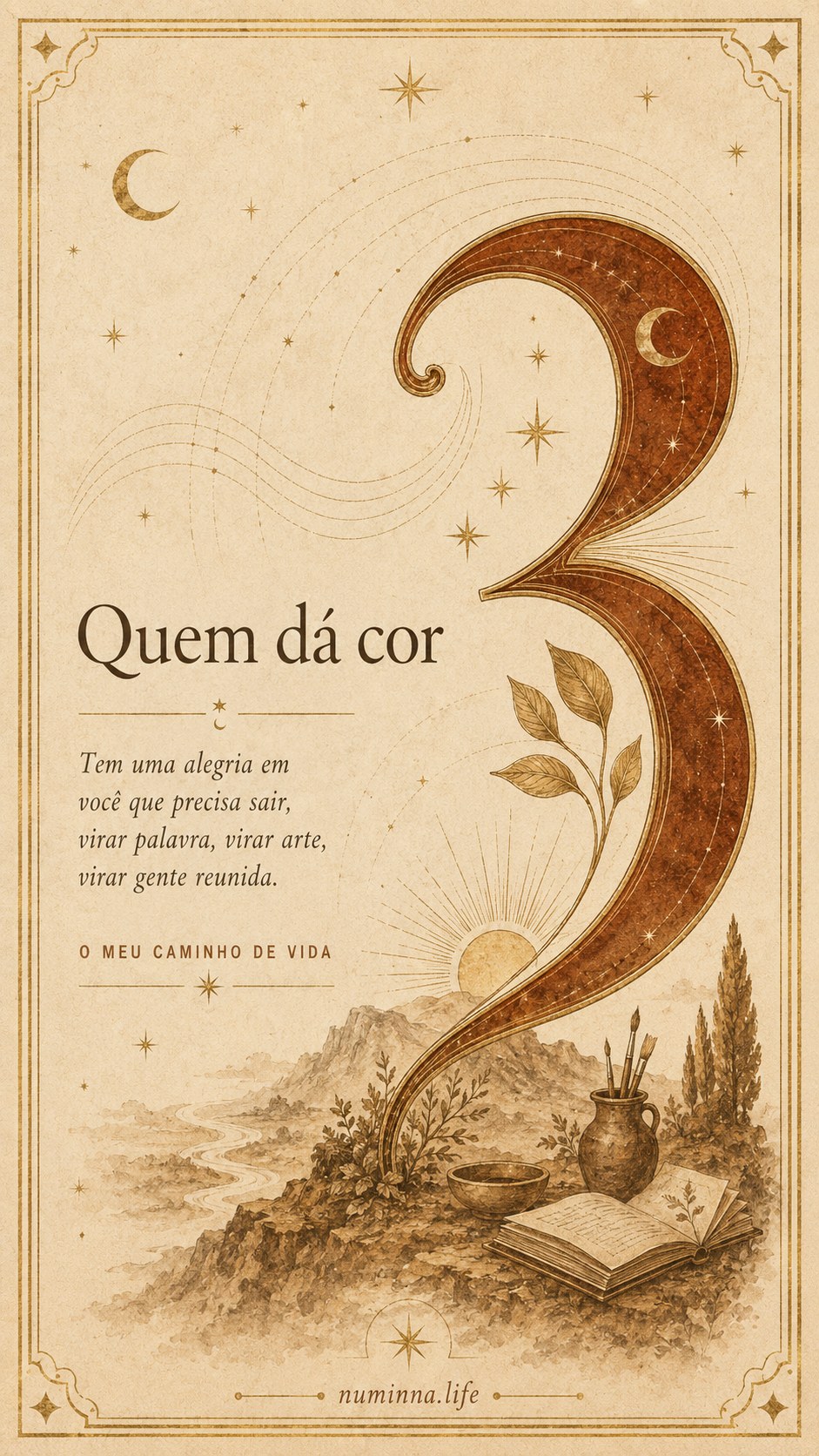 Carta do Caminho de Vida 3: Quem dá cor — Numinna